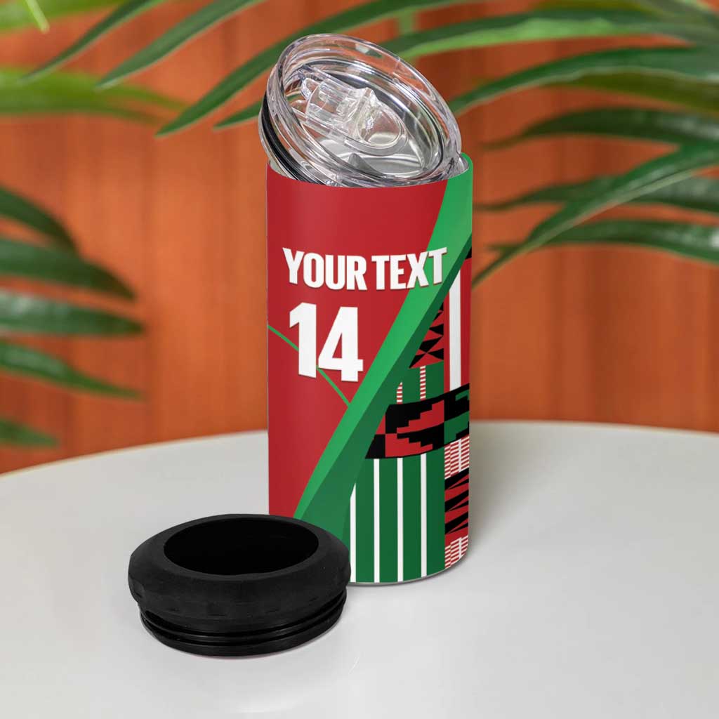 Custom Kenya Cricket 4 in 1 Can Cooler Tumbler Simbas African Kente - African Pride