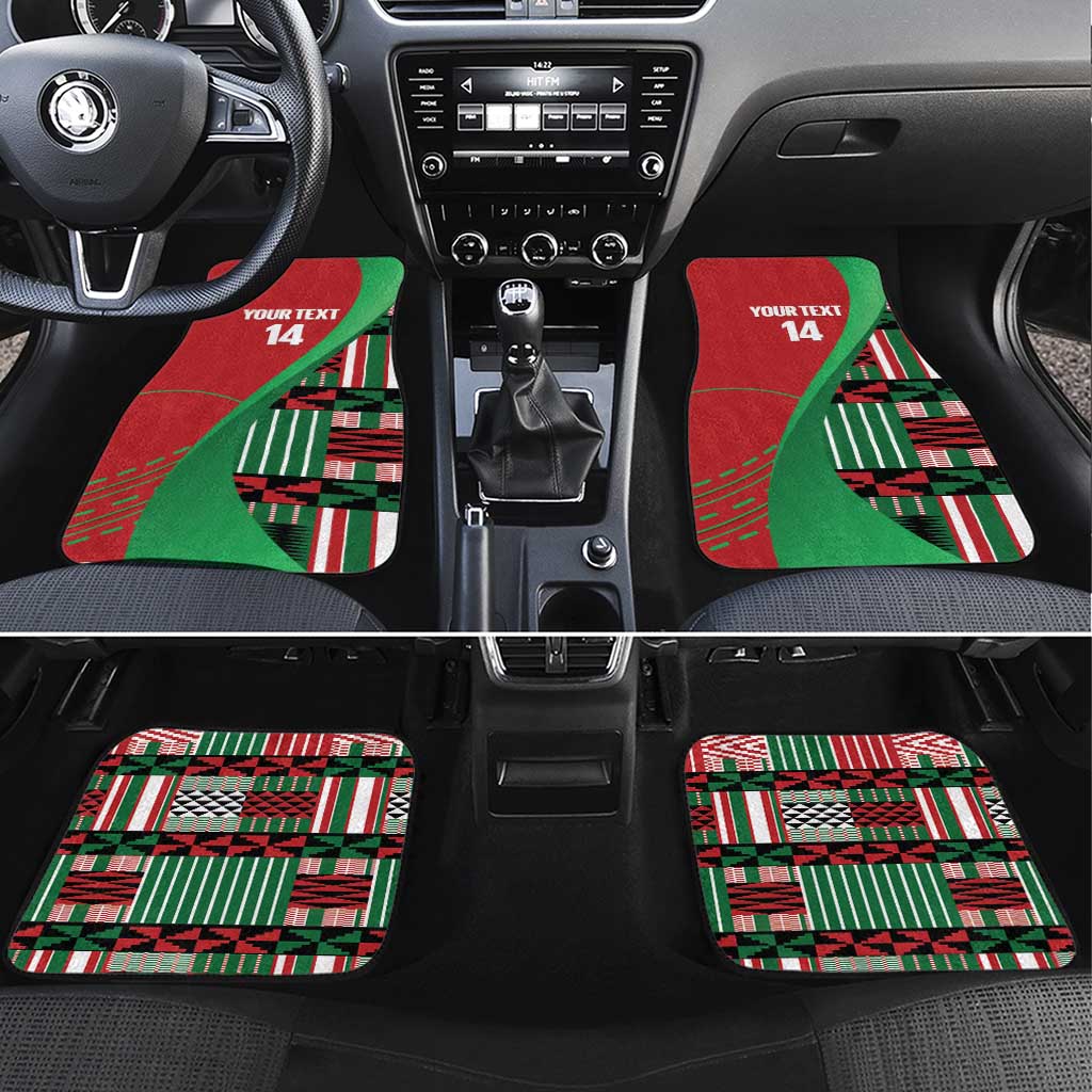Custom Kenya Cricket Car Mats Simbas African Kente - African Pride