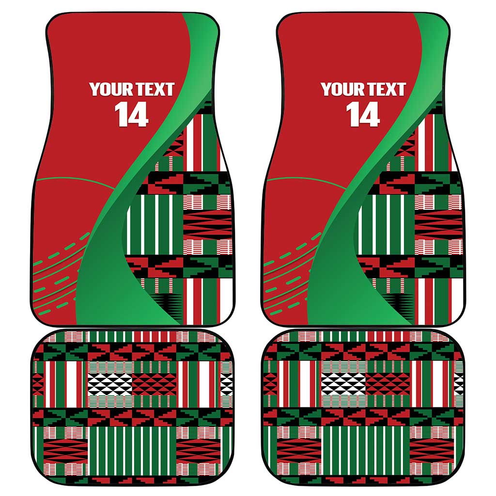 Custom Kenya Cricket Car Mats Simbas African Kente - African Pride