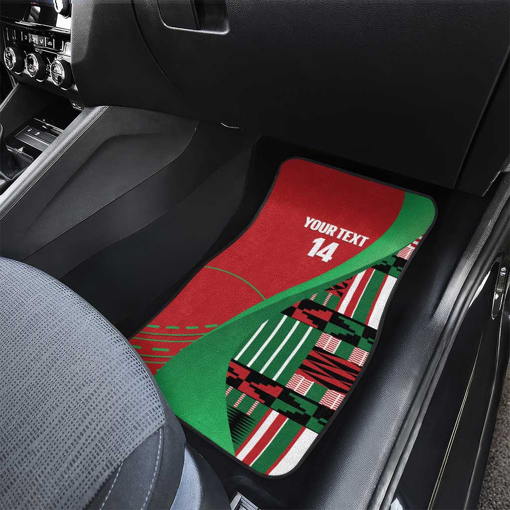 Custom Kenya Cricket Car Mats Simbas African Kente - African Pride