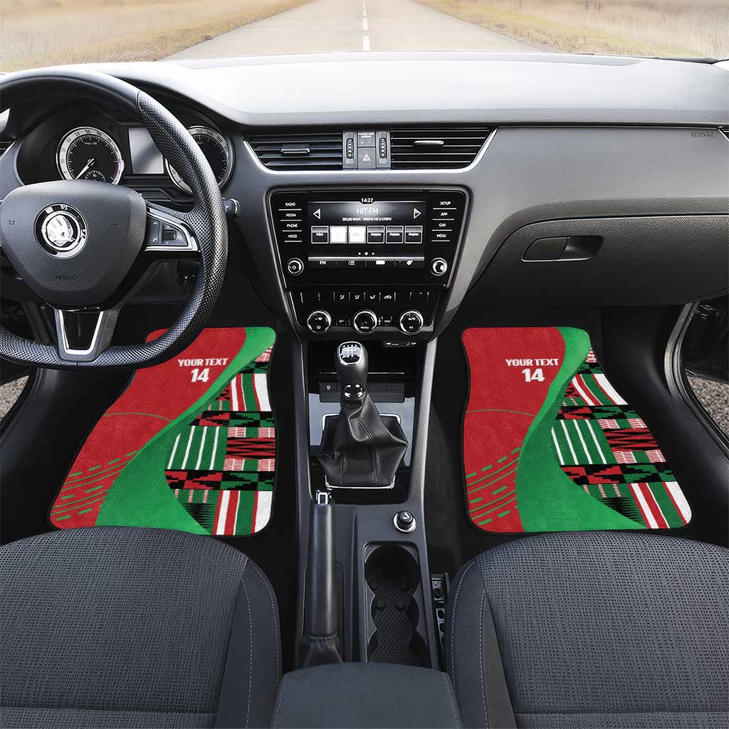 Custom Kenya Cricket Car Mats Simbas African Kente - African Pride