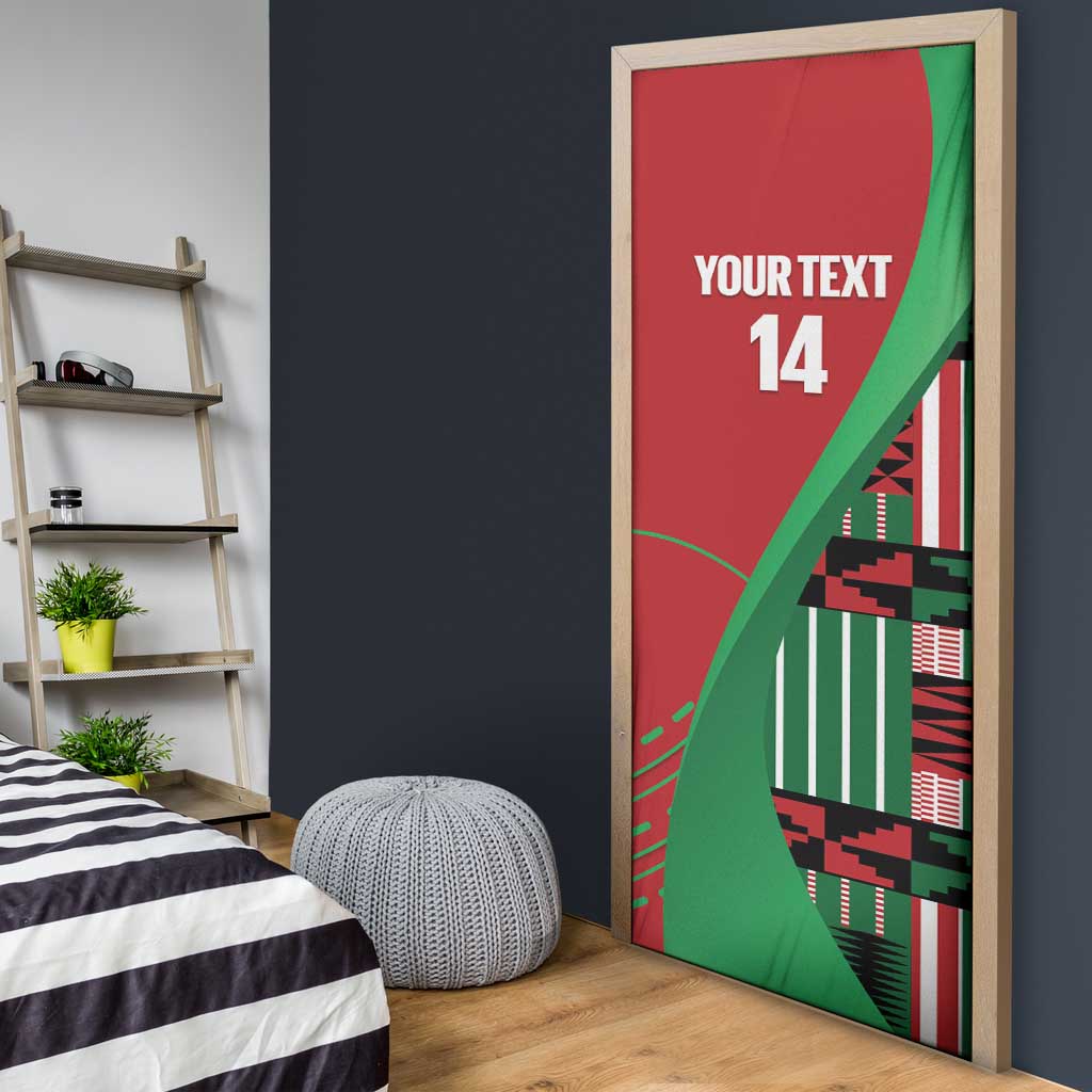 Custom Kenya Cricket Door Cover Come On Simbas Kente Pattern