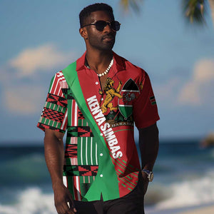 Custom Kenya Cricket Hawaiian Shirt Simbas African Kente - African Pride