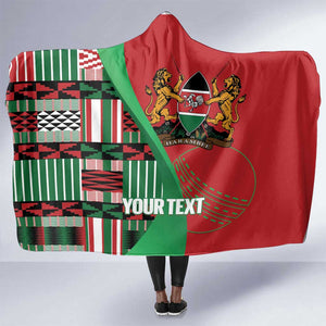 Custom Kenya Cricket Hooded Blanket Simbas African Kente - African Pride