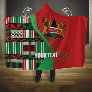 Custom Kenya Cricket Hooded Blanket Simbas African Kente - African Pride