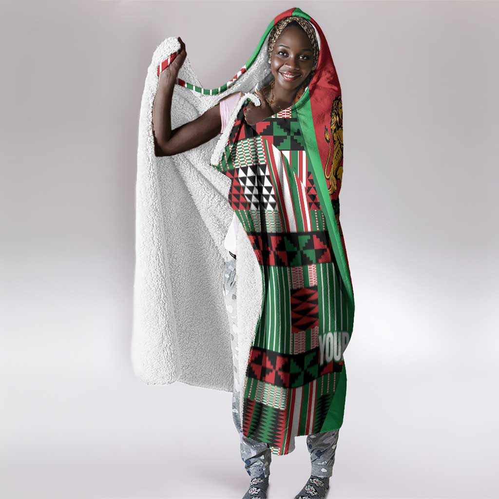 Custom Kenya Cricket Hooded Blanket Simbas African Kente - African Pride
