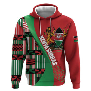 Custom Kenya Cricket Hoodie Simbas African Kente - African Pride