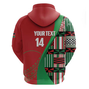 Custom Kenya Cricket Hoodie Simbas African Kente - African Pride
