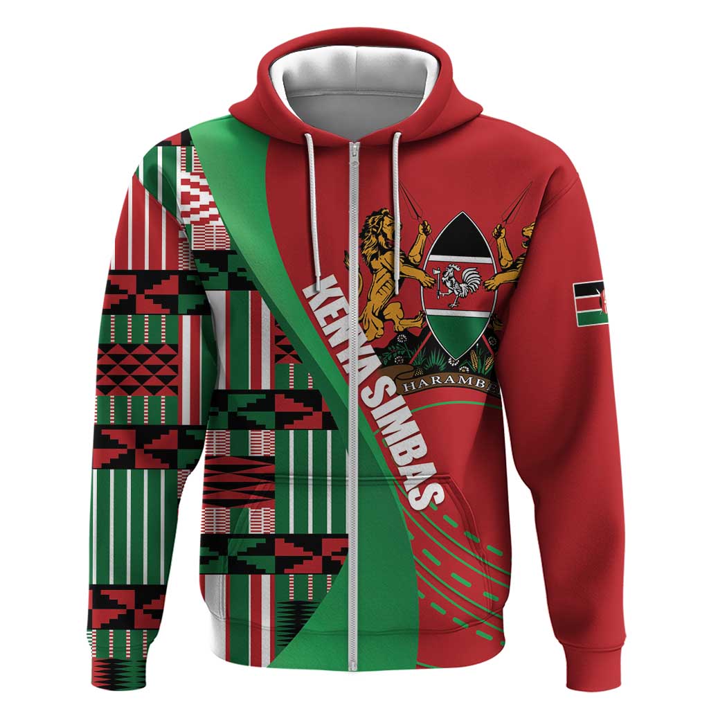 Custom Kenya Cricket Hoodie Simbas African Kente - African Pride