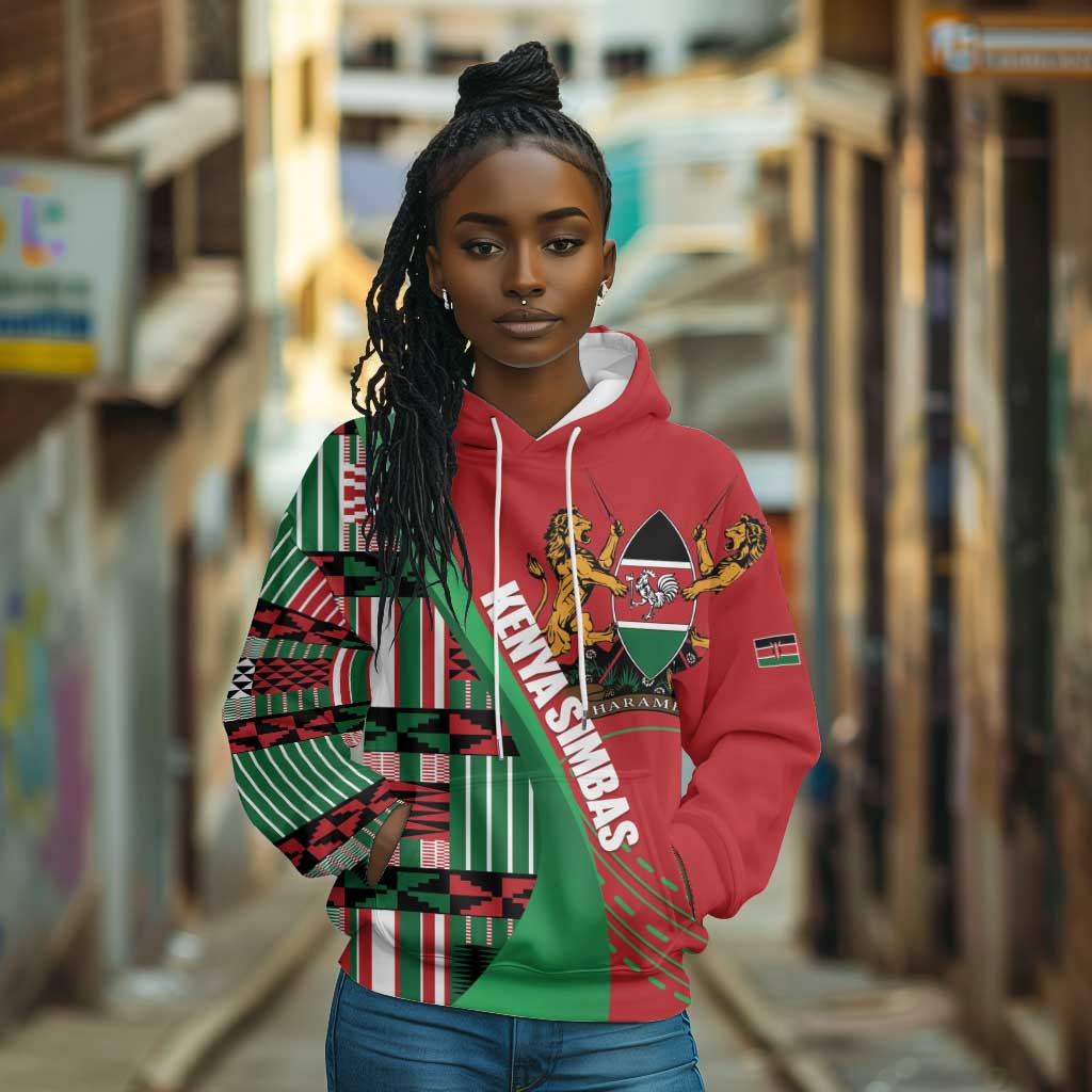 Custom Kenya Cricket Hoodie Simbas African Kente - African Pride