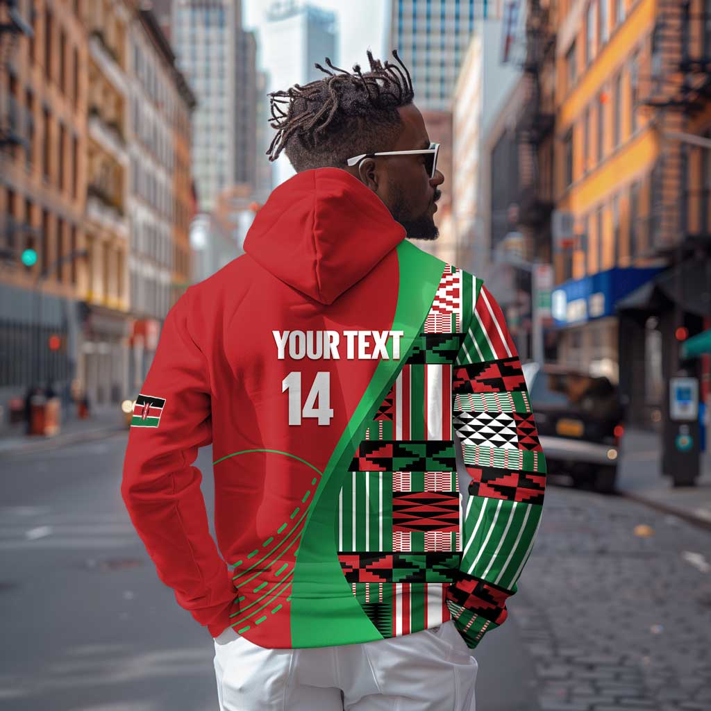Custom Kenya Cricket Hoodie Simbas African Kente - African Pride