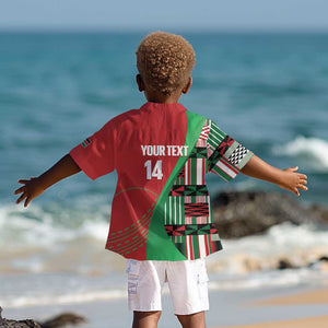 Custom Kenya Cricket Kid Hawaiian Shirt Simbas African Kente - African Pride
