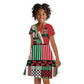 Custom Kenya Cricket Kid Short Sleeve Dress Simbas African Kente - African Pride