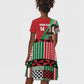 Custom Kenya Cricket Kid Short Sleeve Dress Simbas African Kente - African Pride