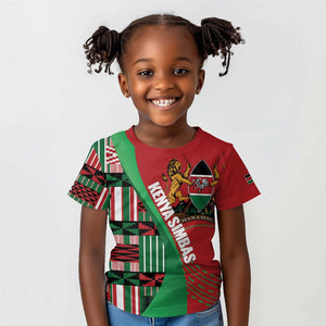 Custom Kenya Cricket Kid T shirt Simbas African Kente - African Pride