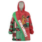 Custom Kenya Cricket Kid Wearable Blanket Hoodie Simbas African Kente - African Pride