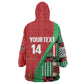 Custom Kenya Cricket Kid Wearable Blanket Hoodie Simbas African Kente - African Pride