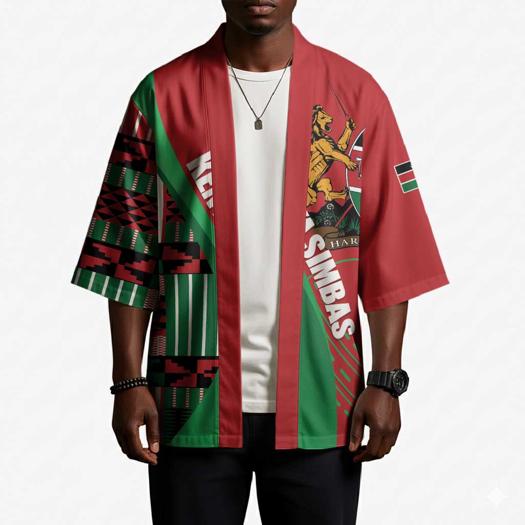 Custom Kenya Cricket Kimono Come On Simbas Kente Pattern