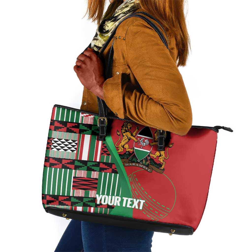 Custom Kenya Cricket Leather Tote Bag Simbas African Kente - African Pride