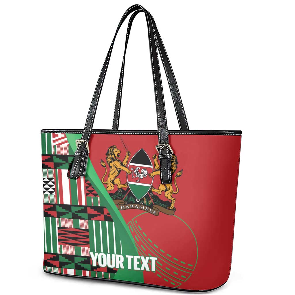 Custom Kenya Cricket Leather Tote Bag Simbas African Kente - African Pride