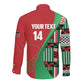 Custom Kenya Cricket Long Sleeve Button Shirt Simbas African Kente - African Pride
