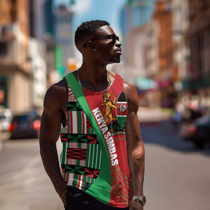 Custom Kenya Cricket Men Tank Top Simbas African Kente - African Pride