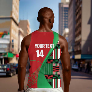 Custom Kenya Cricket Men Tank Top Simbas African Kente - African Pride