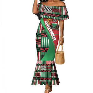 Custom Kenya Cricket Mermaid Dress Simbas African Kente - African Pride