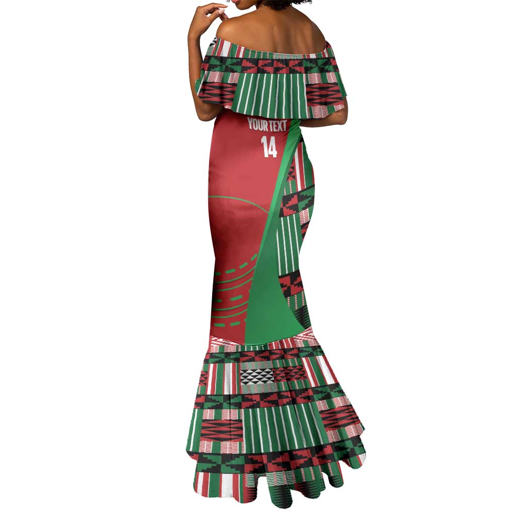 Custom Kenya Cricket Mermaid Dress Simbas African Kente - African Pride