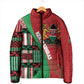 Custom Kenya Cricket Padded Jacket Come On Simbas Kente Pattern