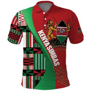 Custom Kenya Cricket Polo Shirt Simbas African Kente - African Pride