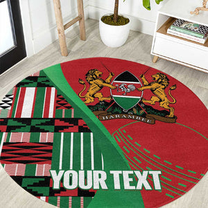 Custom Kenya Cricket Round Carpet Simbas African Kente - African Pride