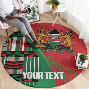 Custom Kenya Cricket Round Carpet Simbas African Kente - African Pride
