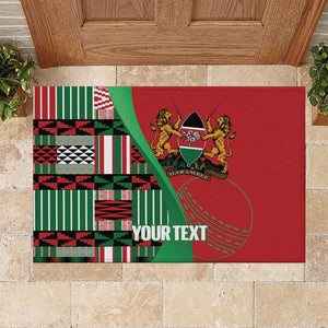 Custom Kenya Cricket Rubber Doormat Simbas African Kente - African Pride