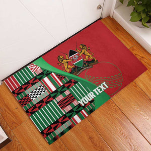 Custom Kenya Cricket Rubber Doormat Simbas African Kente - African Pride