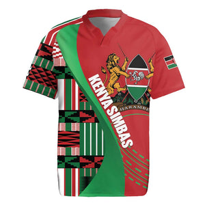 Custom Kenya Cricket Rugby Jersey Simbas African Kente - African Pride