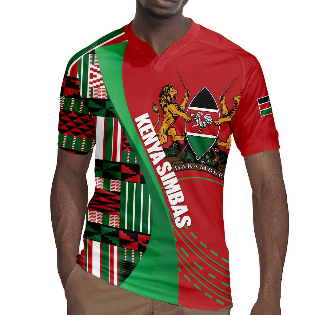 Custom Kenya Cricket Rugby Jersey Simbas African Kente - African Pride