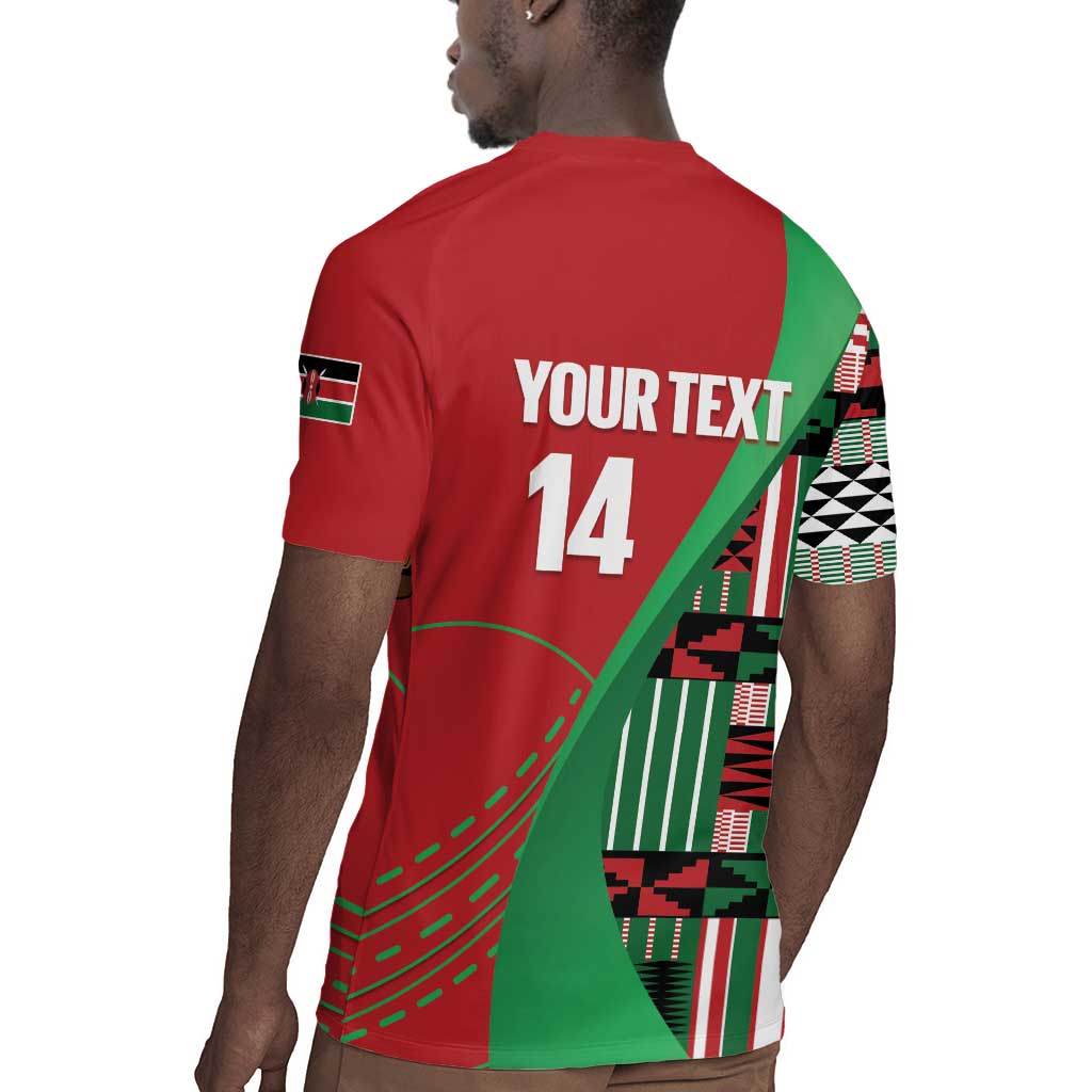 Custom Kenya Cricket Rugby Jersey Simbas African Kente - African Pride