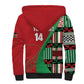Custom Kenya Cricket Sherpa Hoodie Simbas African Kente - African Pride