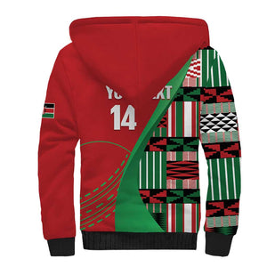 Custom Kenya Cricket Sherpa Hoodie Simbas African Kente - African Pride