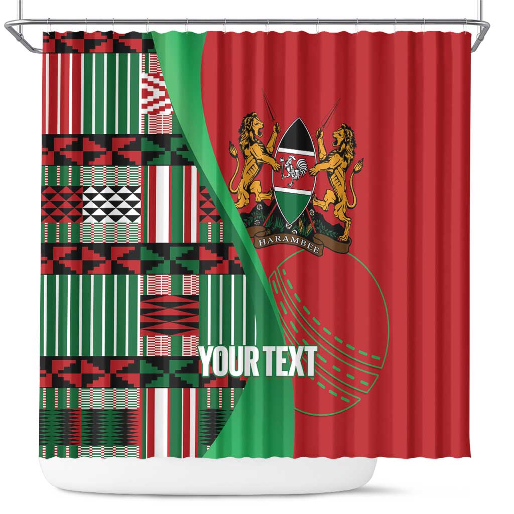 Custom Kenya Cricket Shower Curtain Simbas African Kente - African Pride