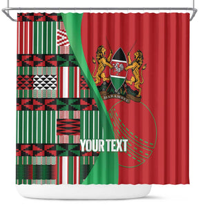 Custom Kenya Cricket Shower Curtain Simbas African Kente - African Pride