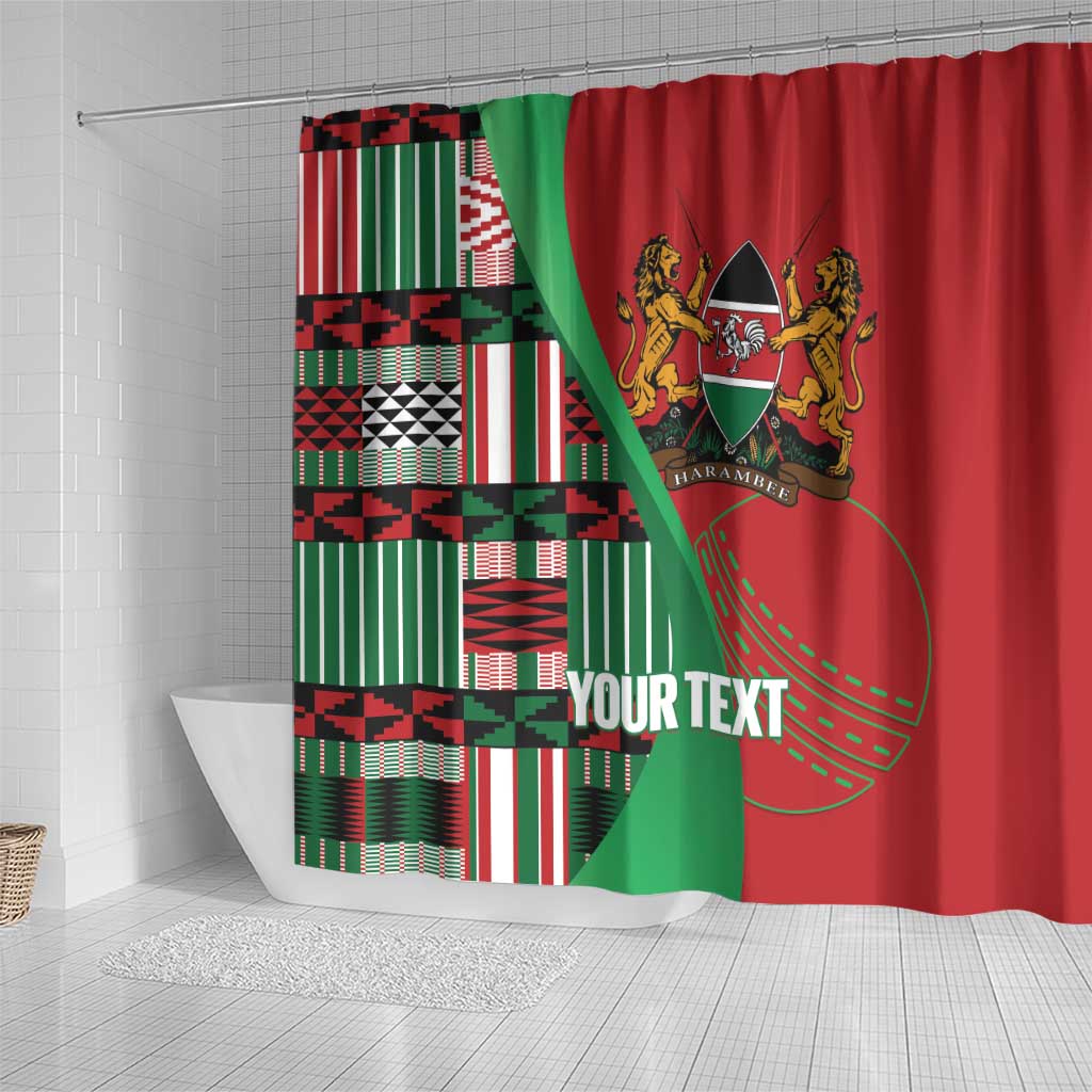 Custom Kenya Cricket Shower Curtain Simbas African Kente - African Pride