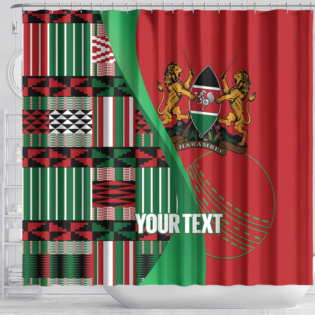 Custom Kenya Cricket Shower Curtain Simbas African Kente - African Pride