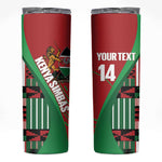Custom Kenya Cricket Skinny Tumbler Simbas African Kente - African Pride