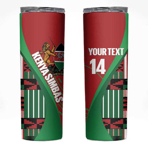 Custom Kenya Cricket Skinny Tumbler Simbas African Kente - African Pride