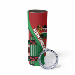 Custom Kenya Cricket Skinny Tumbler Simbas African Kente - African Pride