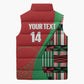 Custom Kenya Cricket Sleeveless Puffer Jacket Come On Simbas Kente Pattern