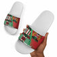 Custom Kenya Cricket Slide Sandals Come On Simbas Kente Pattern