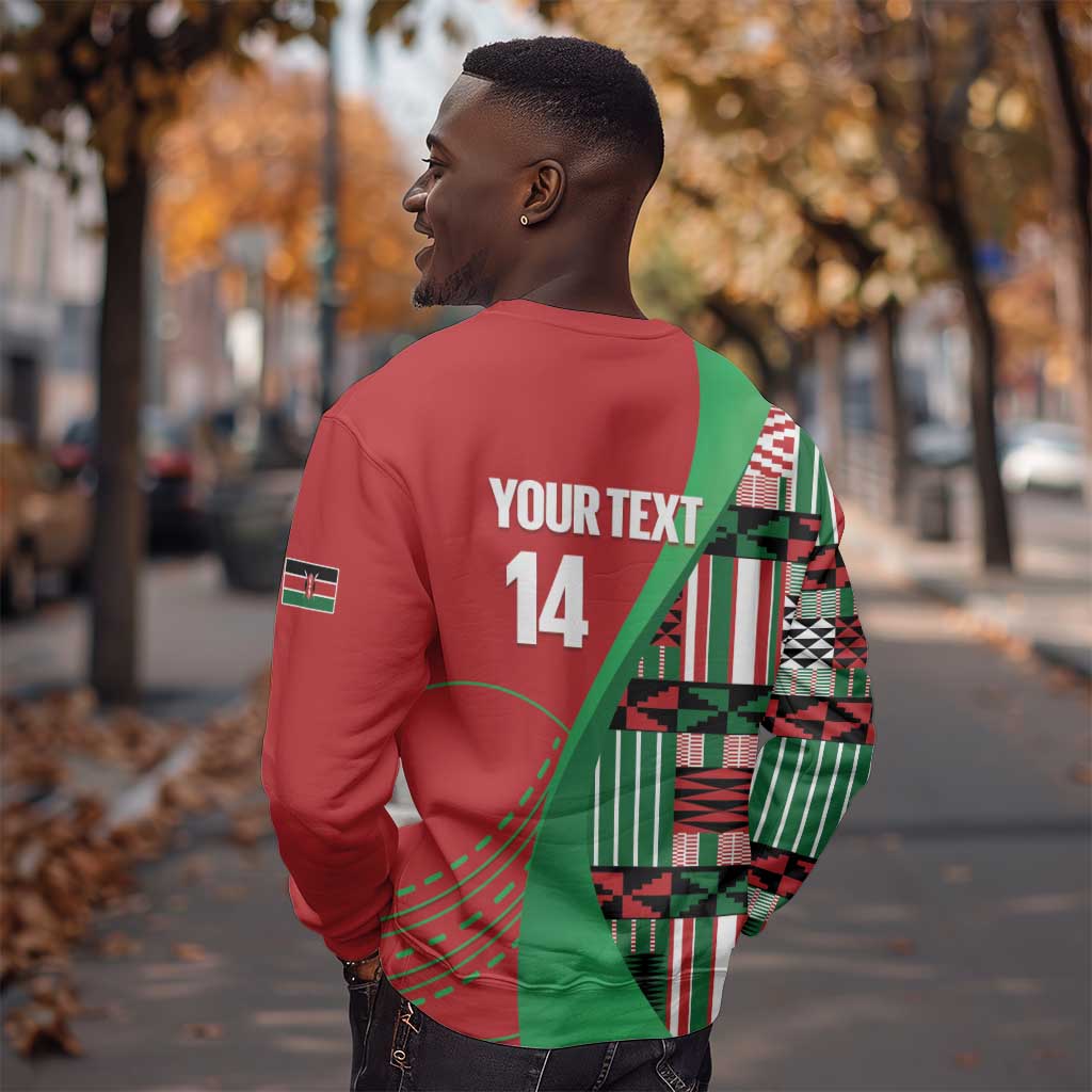 Custom Kenya Cricket Sweatshirt Simbas African Kente - African Pride